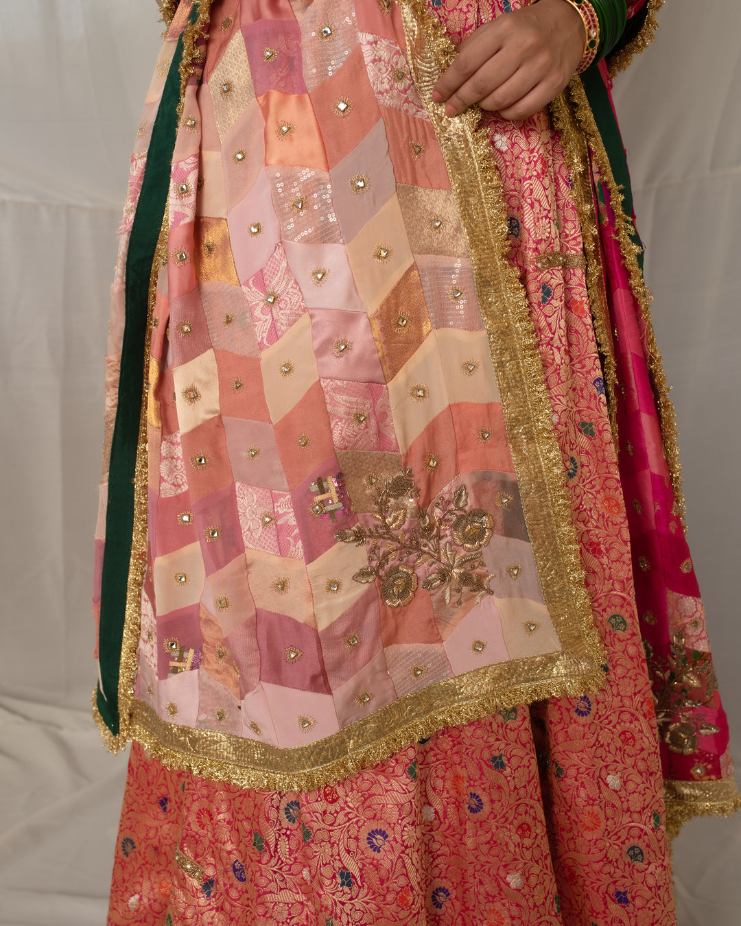 Antrang - Pink Upcycled Patchwork Dupatta