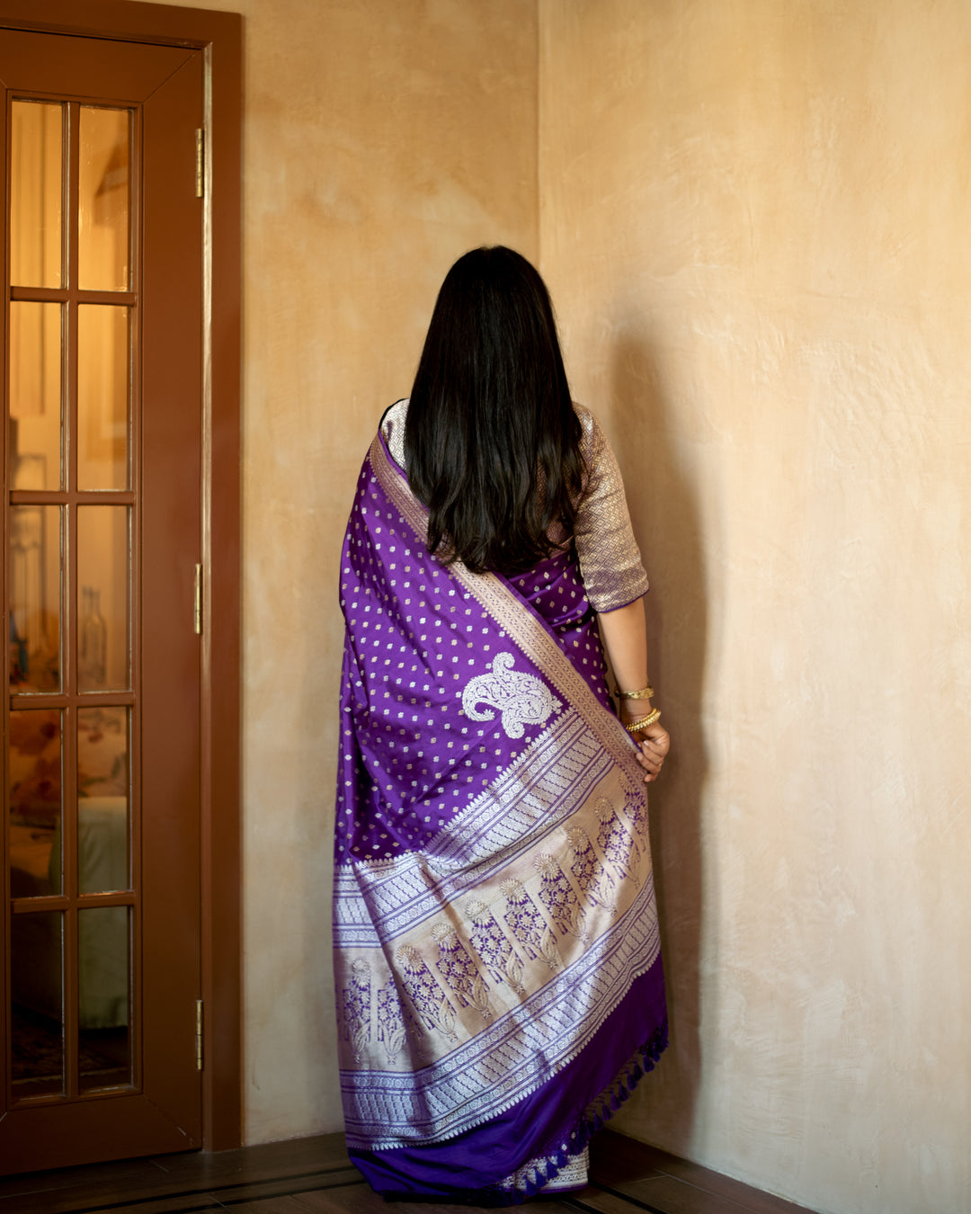 Kashi - Purple Silk Katan Banarasi Saree