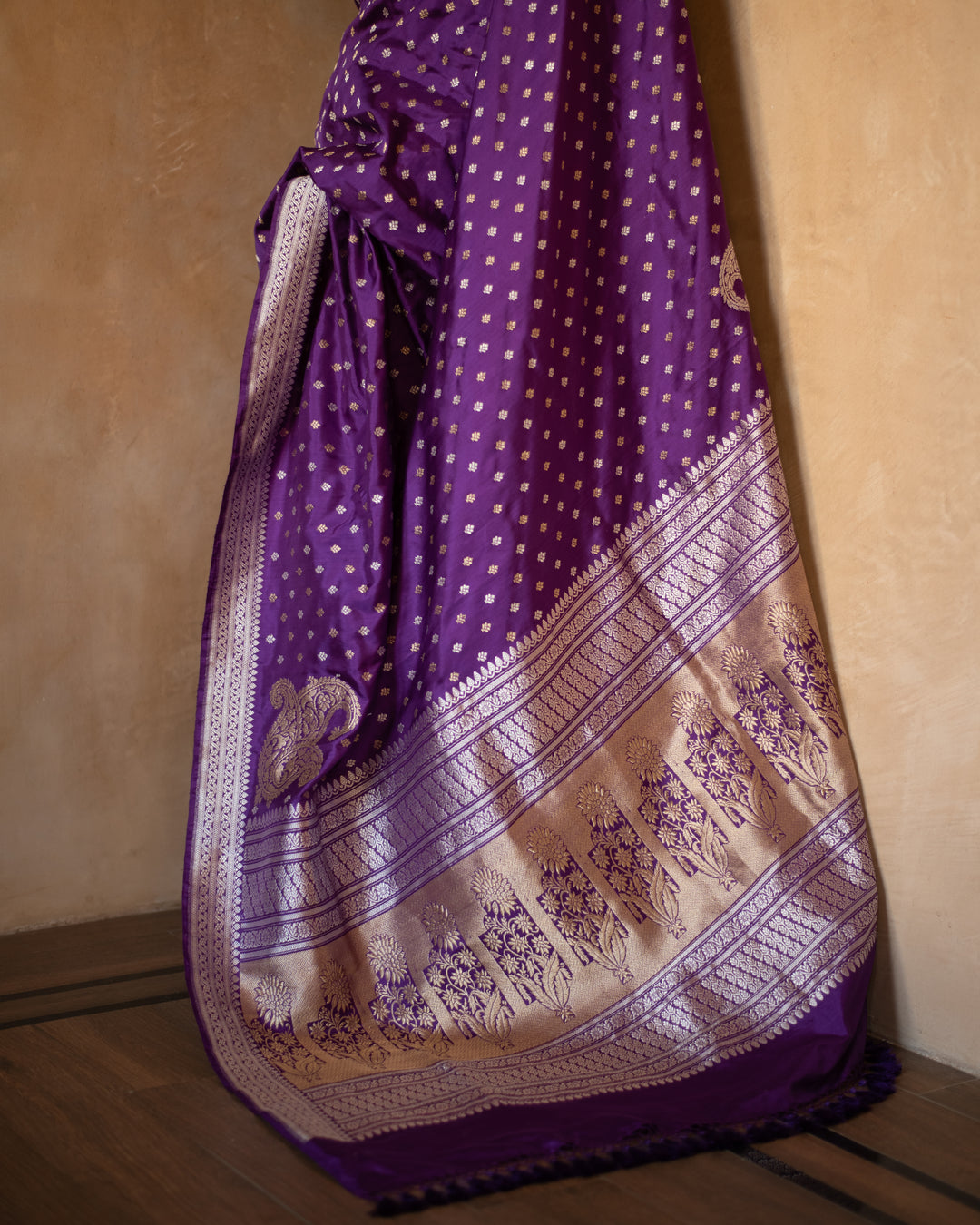 Kashi - Purple Silk Katan Banarasi Saree