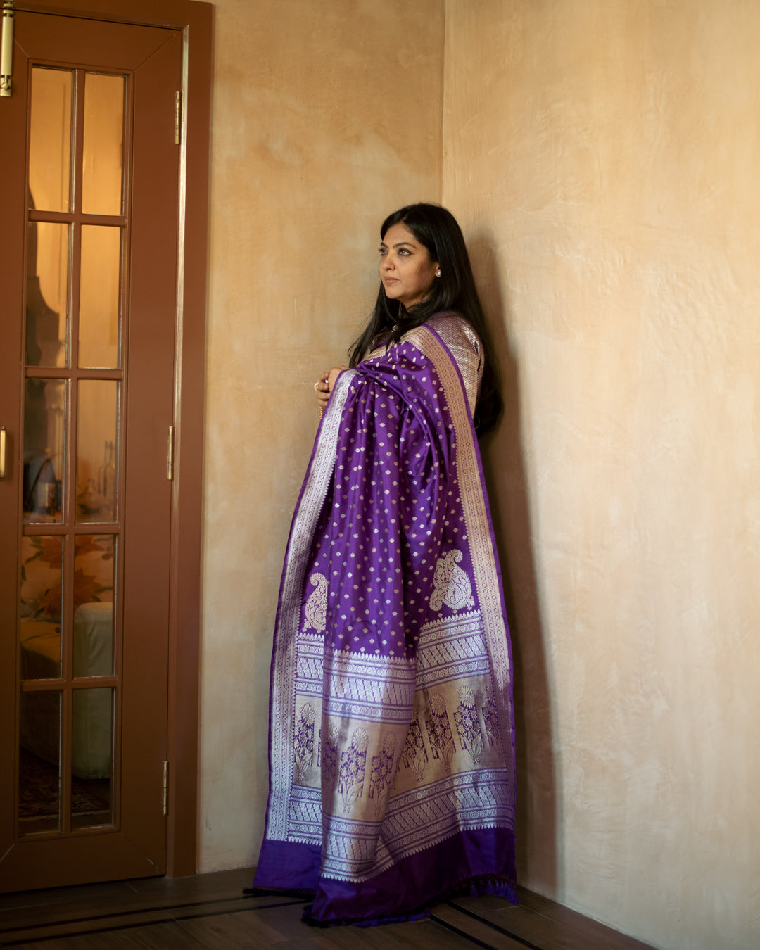 Kashi - Purple Silk Katan Banarasi Saree