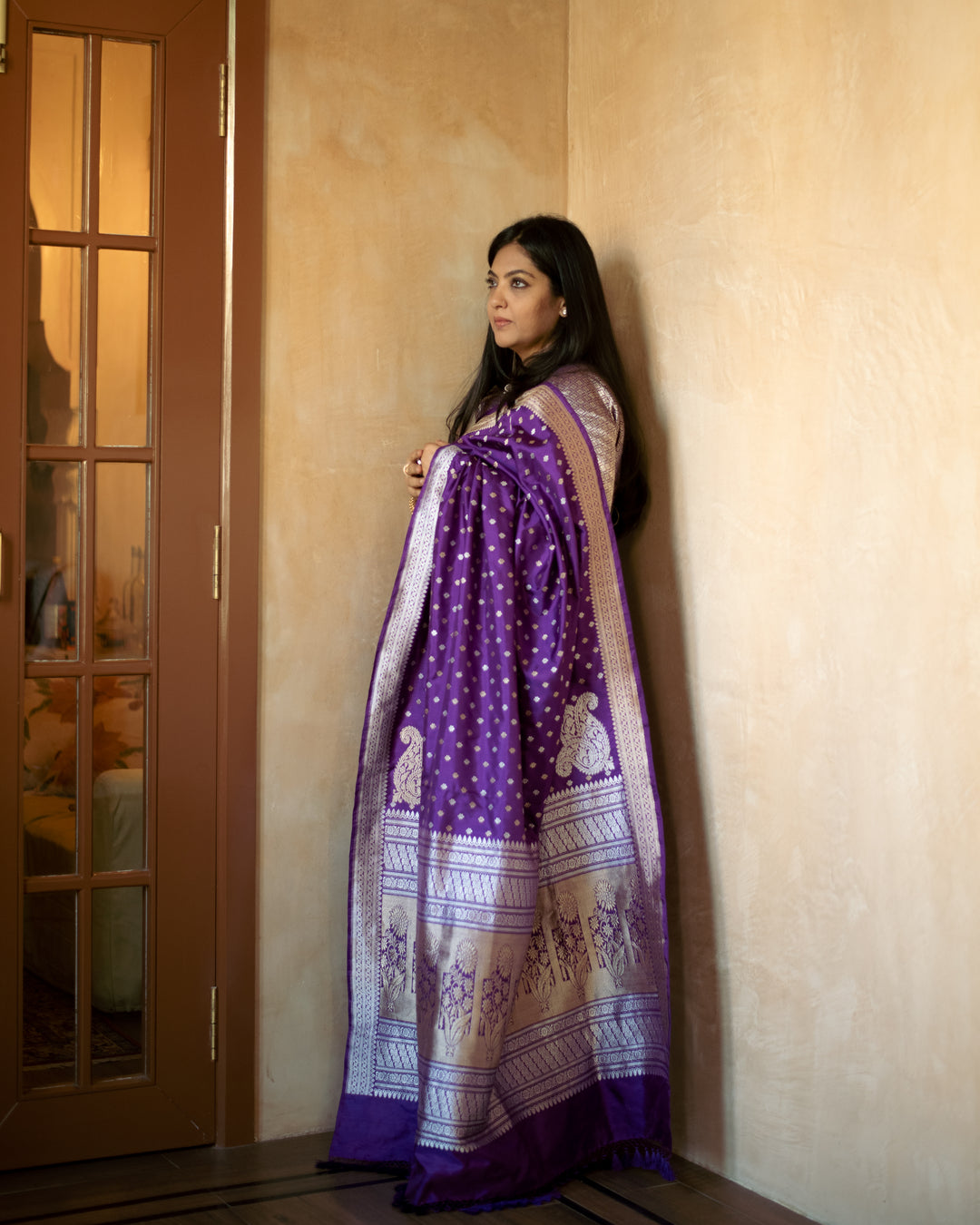 Kashi - Purple Silk Katan Banarasi Saree