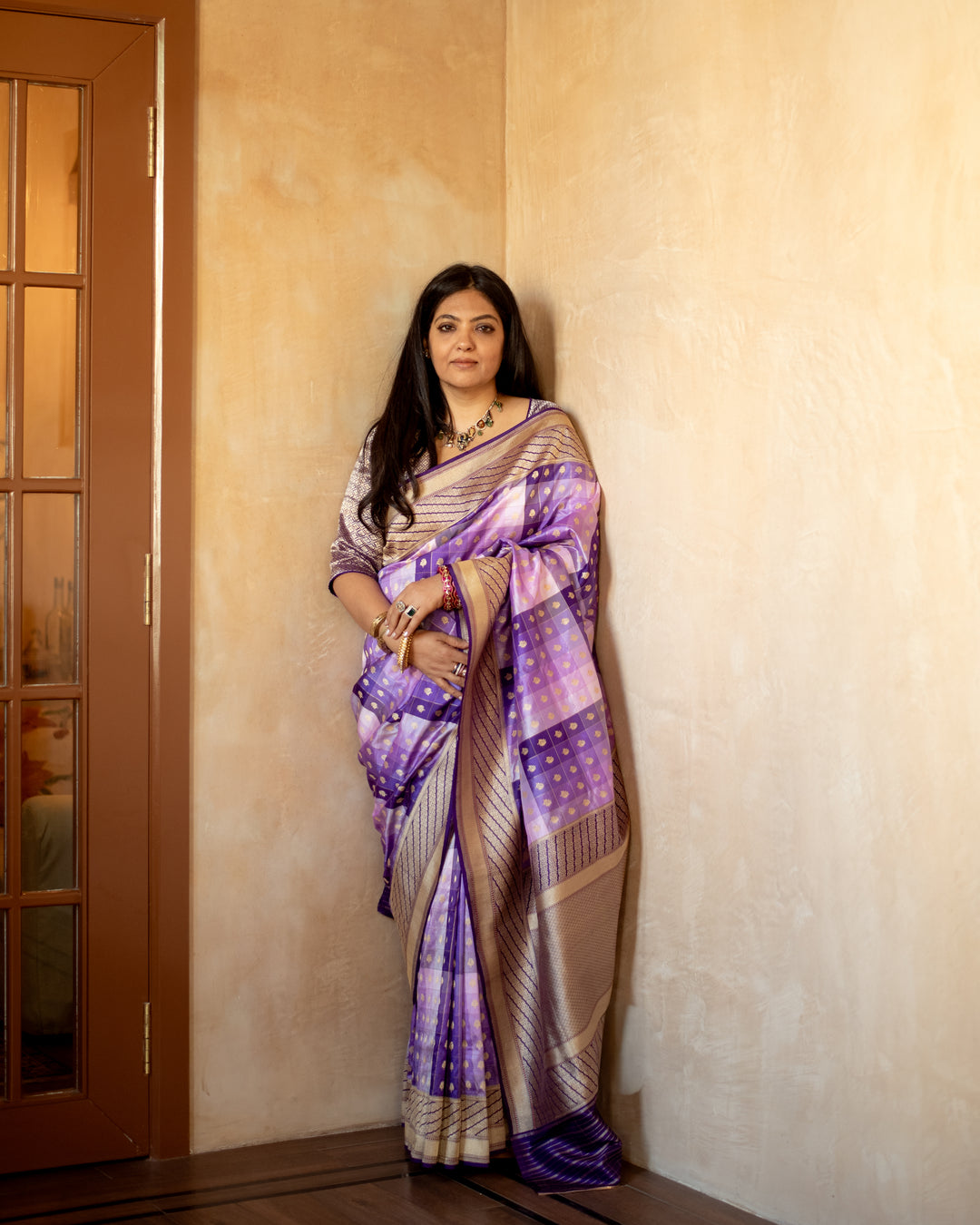 Bhargavi - Purple Monotone Silk Banarasi Saree