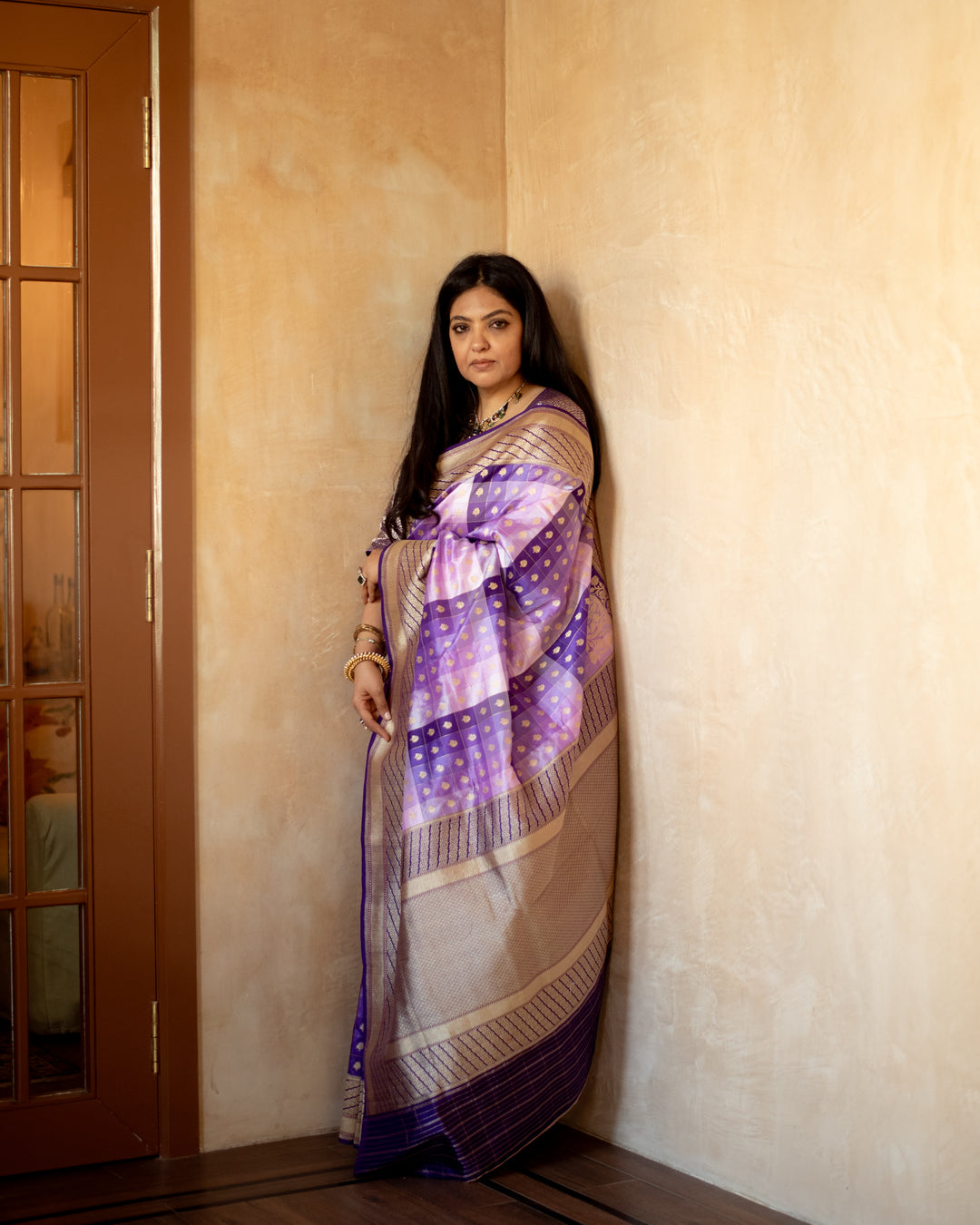 Bhargavi - Purple Monotone Silk Banarasi Saree