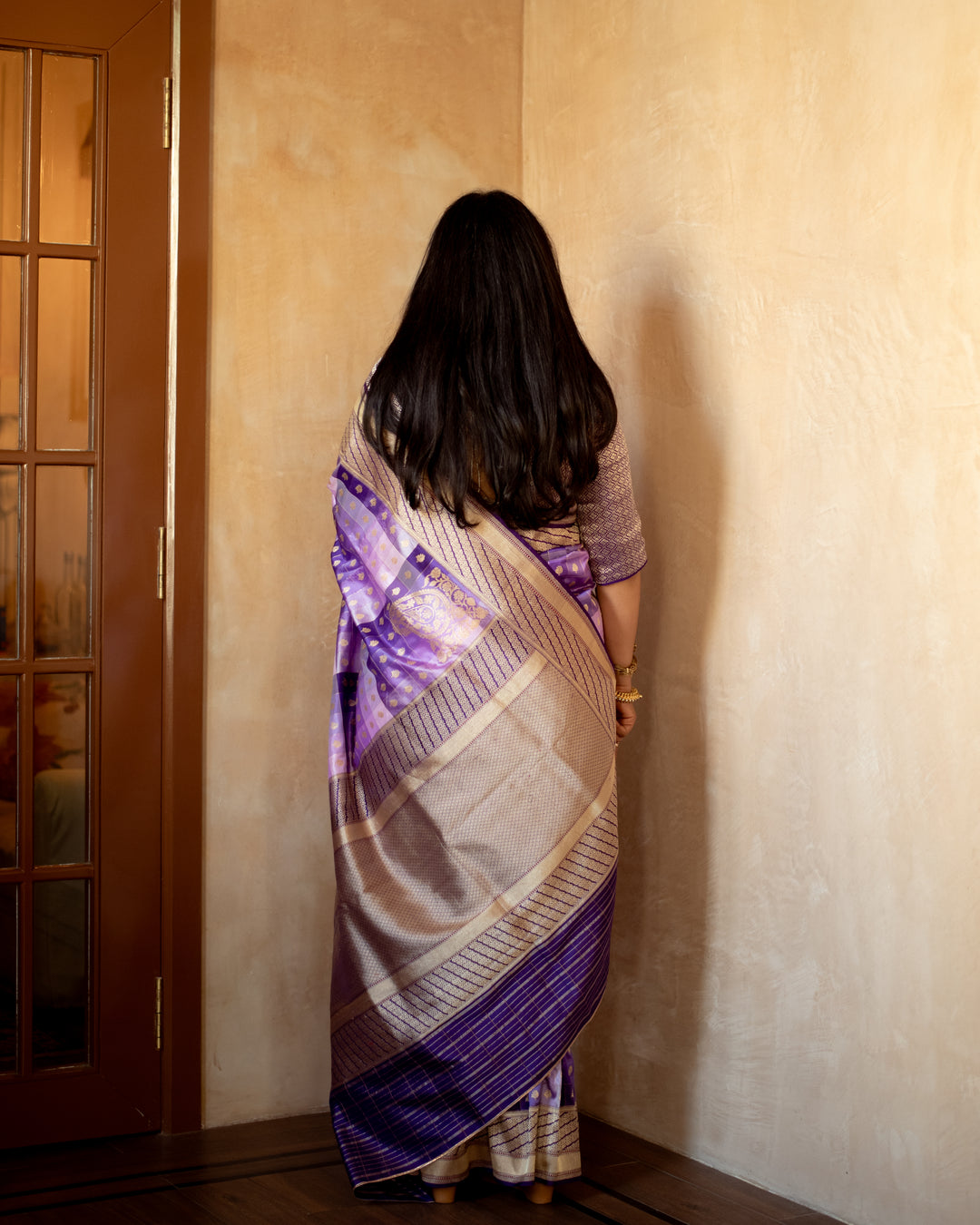 Bhargavi - Purple Monotone Silk Banarasi Saree