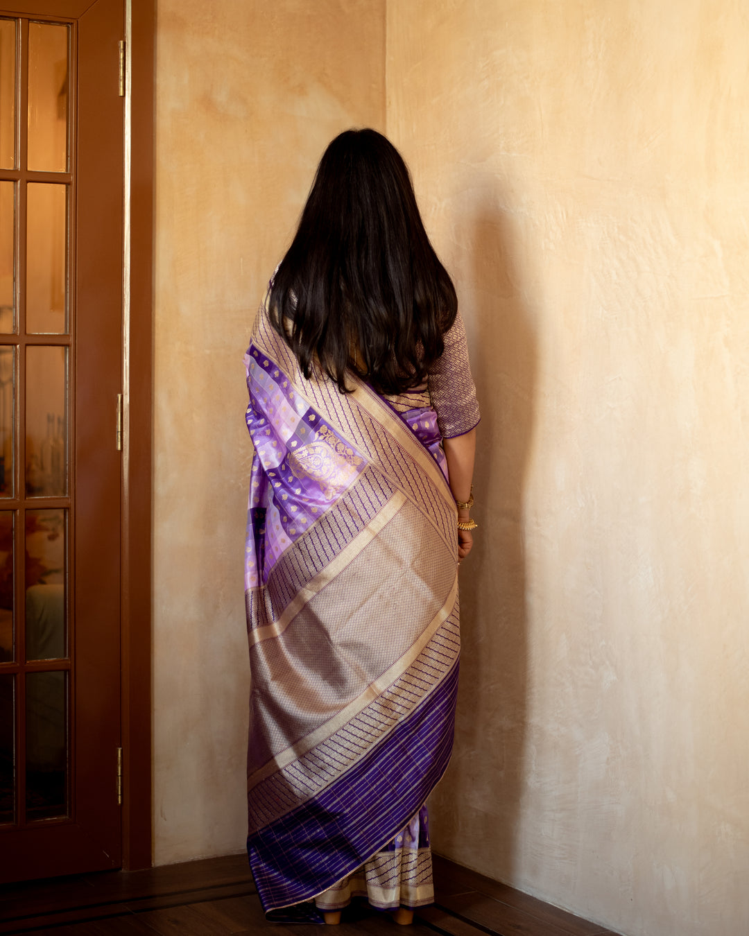 Bhargavi - Purple Monotone Silk Banarasi Saree