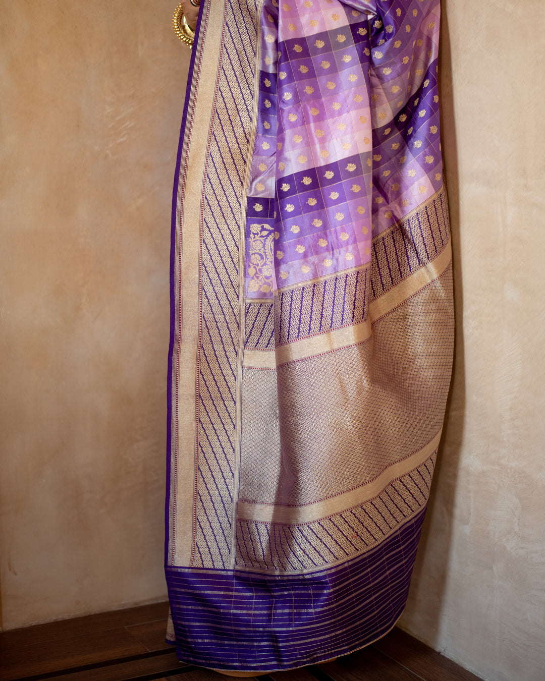 Bhargavi - Purple Monotone Silk Banarasi Saree
