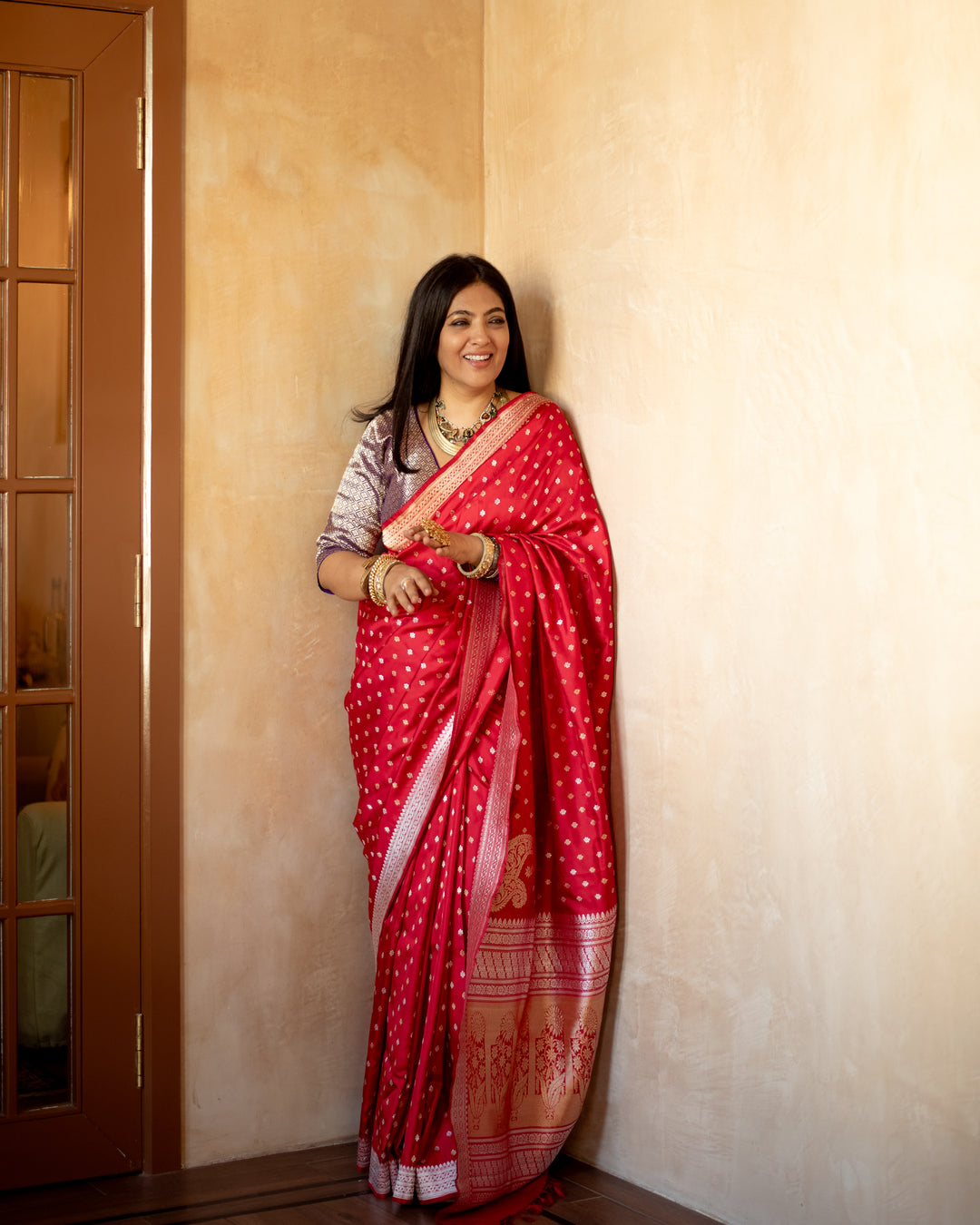 Kashi - Red Silk Katan Banarasi Saree