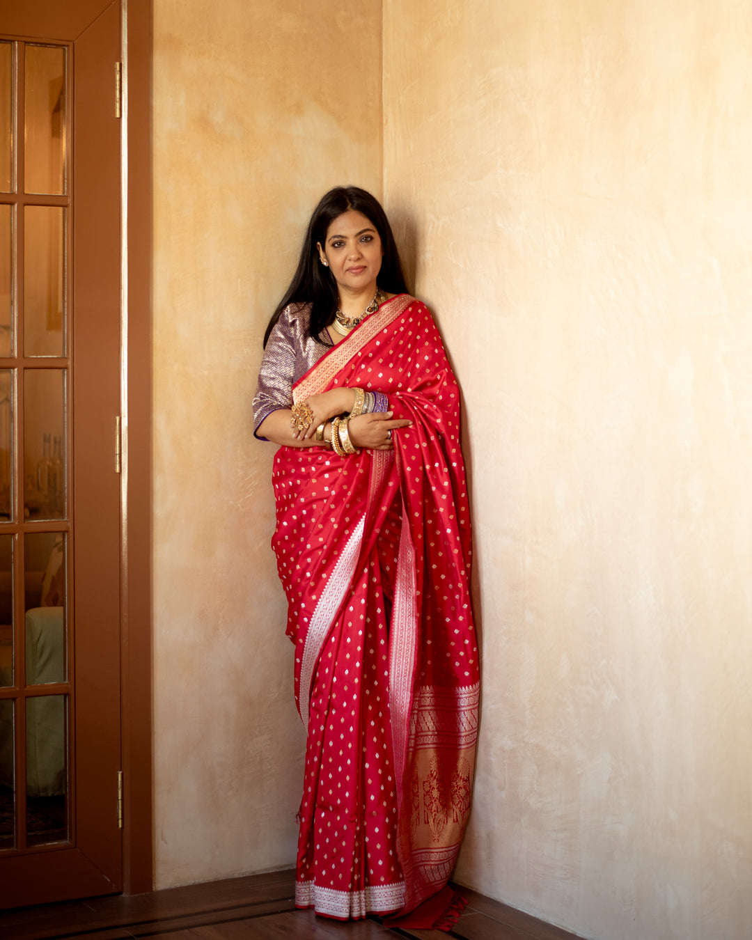 Kashi - Red Silk Katan Banarasi Saree