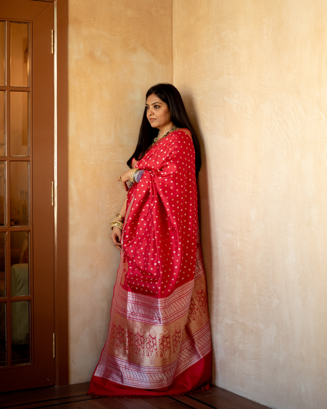 Kashi - Red Silk Katan Banarasi Saree