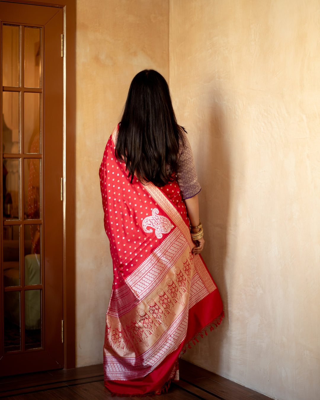 Kashi - Red Silk Katan Banarasi Saree