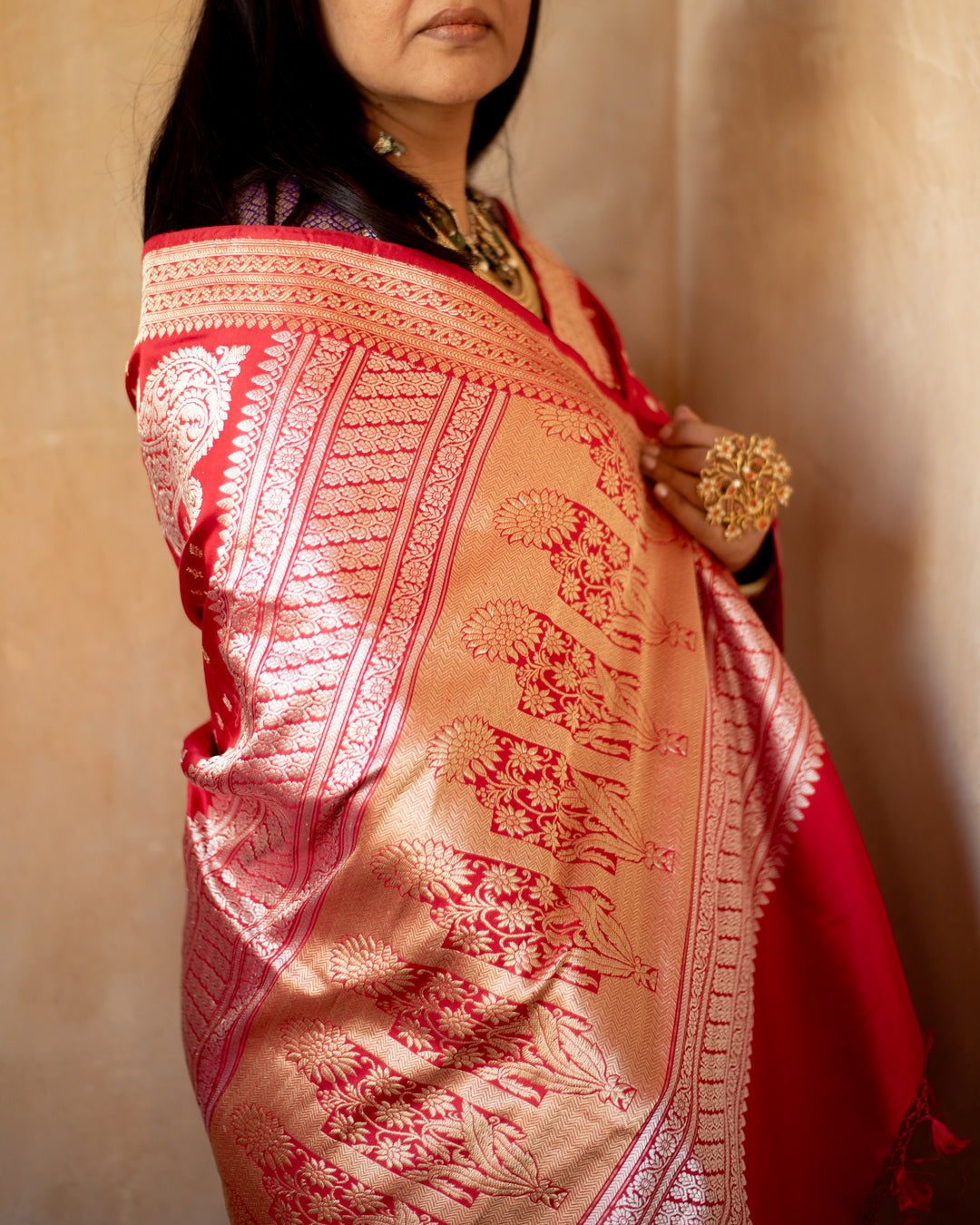 Kashi - Red Silk Katan Banarasi Saree