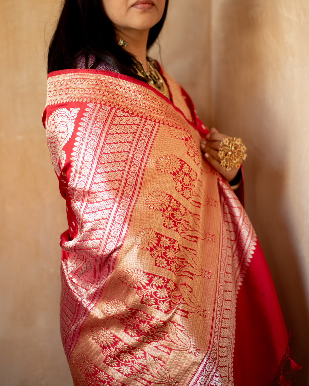 Kashi - Red Silk Katan Banarasi Saree