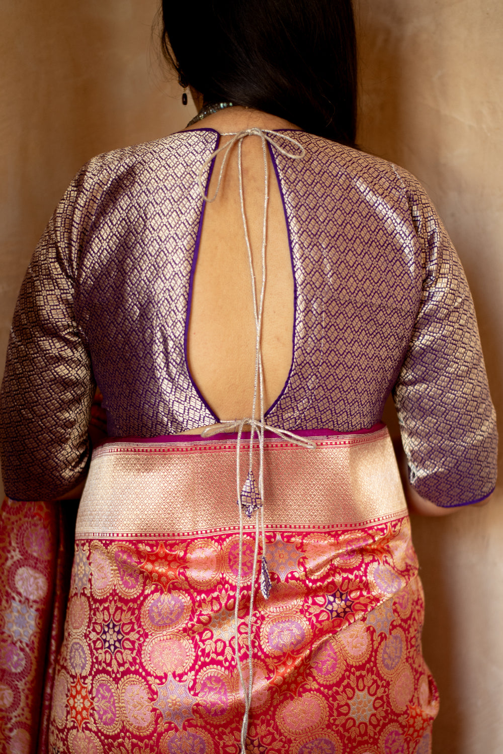 Adrija - Purple Silk Brocade Aangi