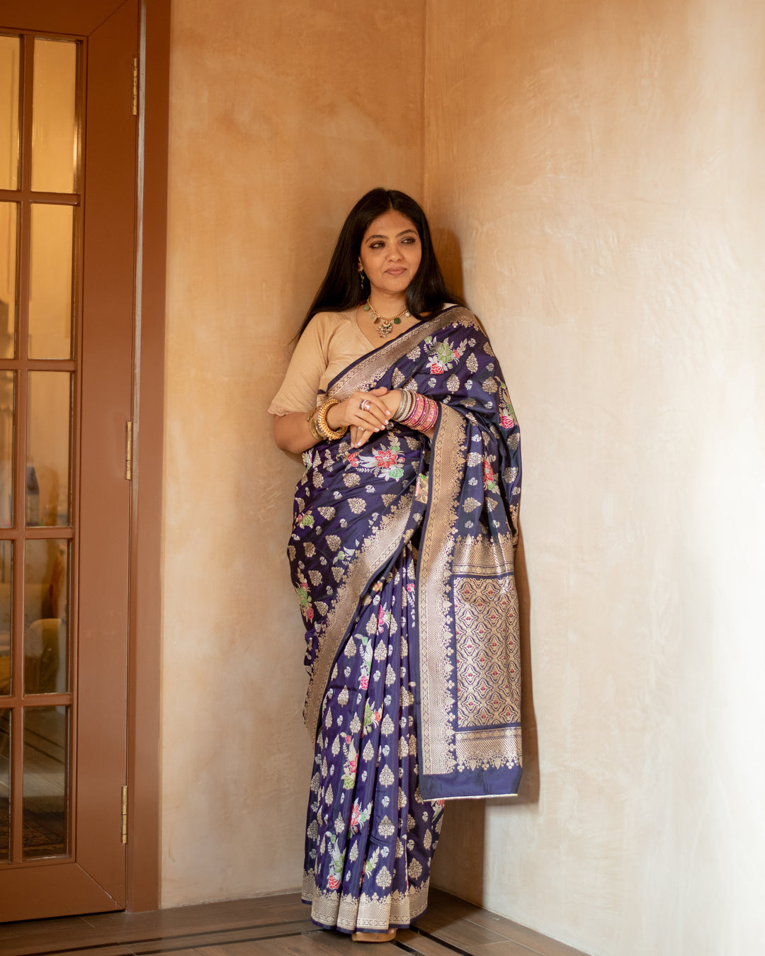 Mati - Bonnet Blue Silk Banarasi Saree