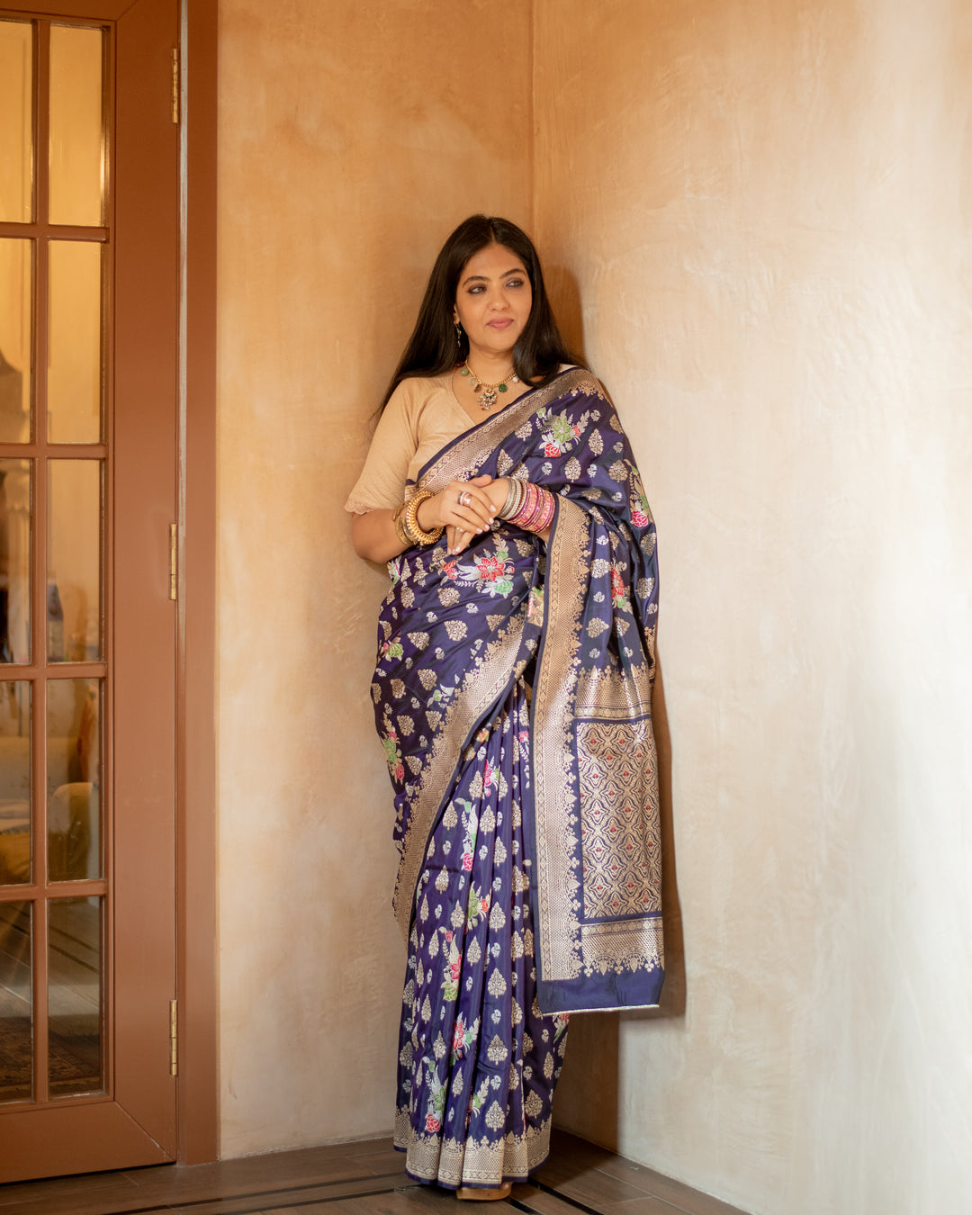 Mati - Bonnet Blue Silk Banarasi Saree