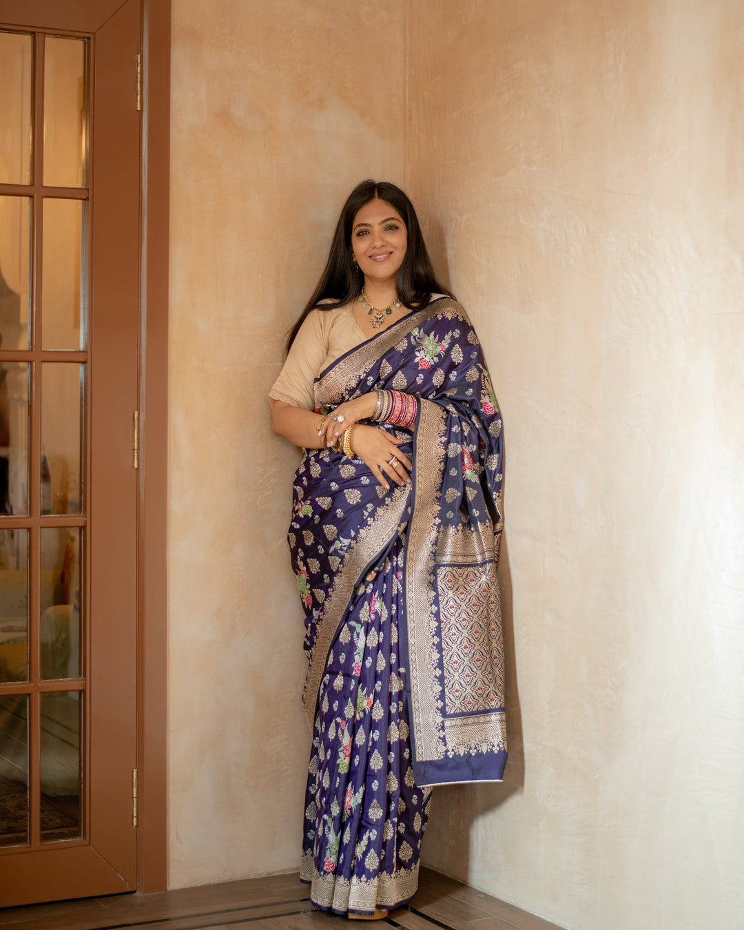 Mati - Bonnet Blue Silk Banarasi Saree
