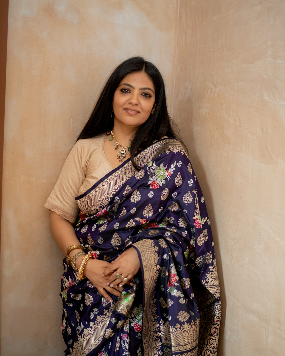 Mati - Bonet Blue Silk Banarasi Saree