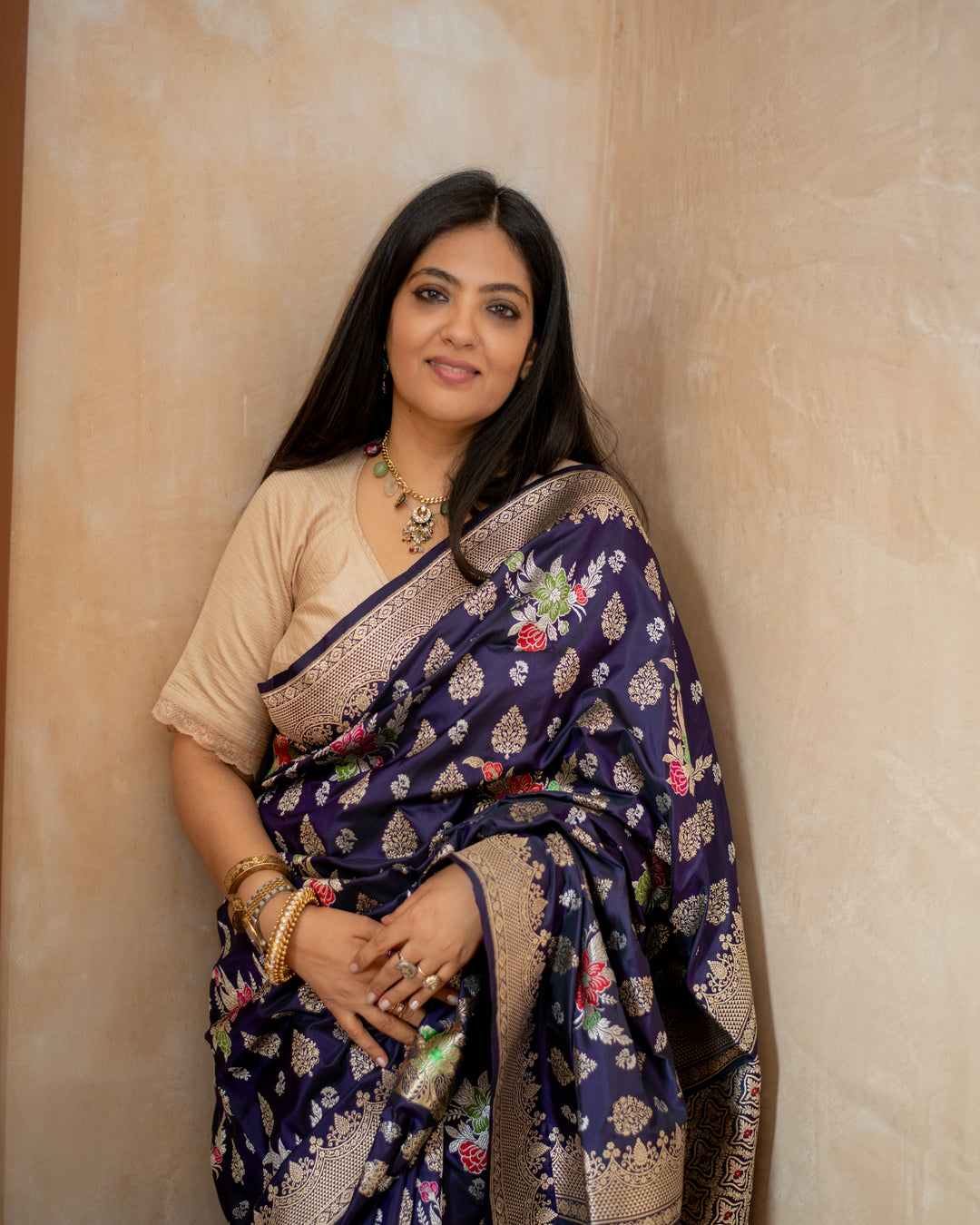 Mati - Bonnet Blue Silk Banarasi Saree