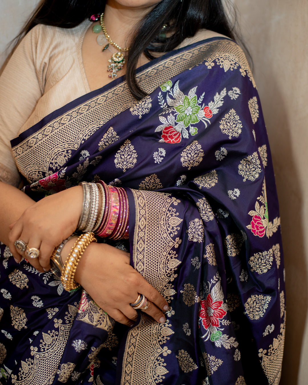 Mati - Bonet Blue Silk Banarasi Saree