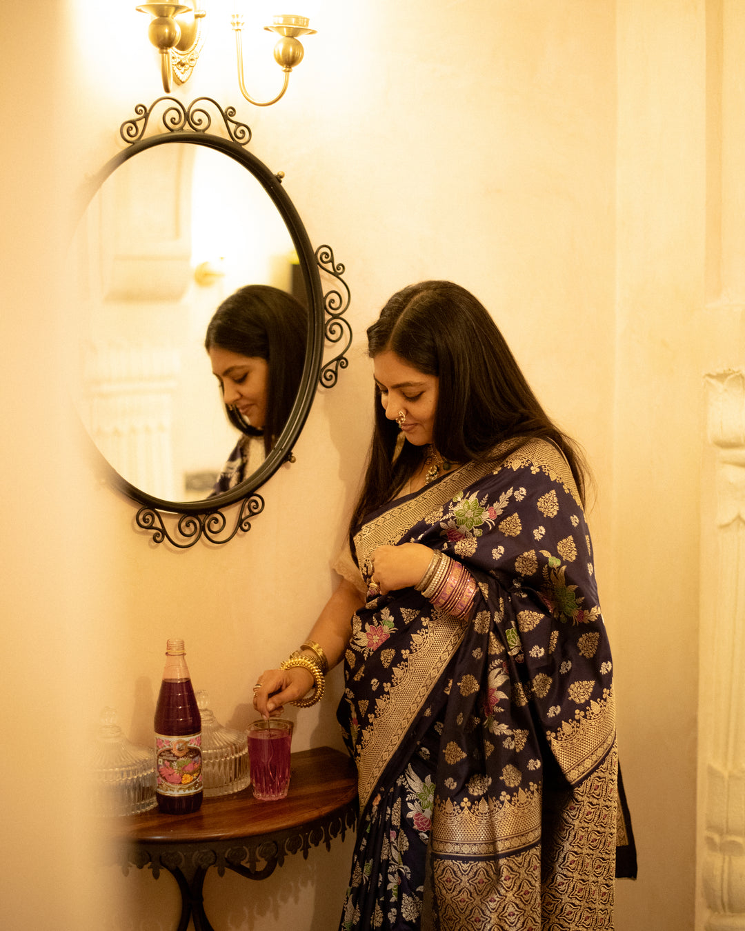 Mati - Bonnet Blue Silk Banarasi Saree