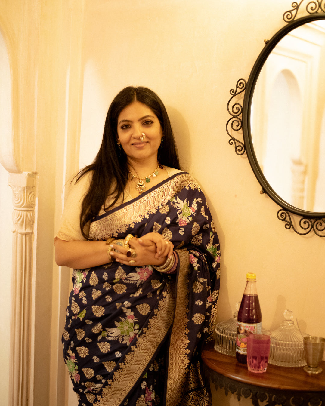 Mati - Bonnet Blue Silk Banarasi Saree