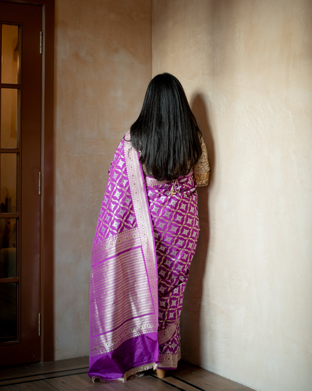 Anisha - Purple Silk Banarasi Saree