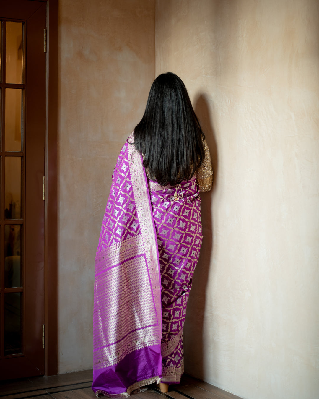 Anisha - Purple Silk Banarasi Saree