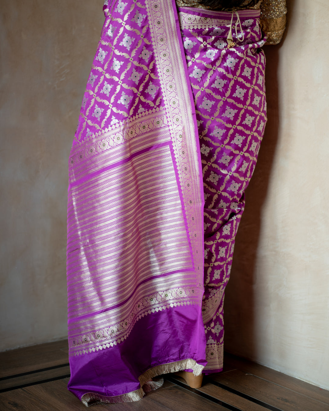 Anisha - Purple Silk Banarasi Saree