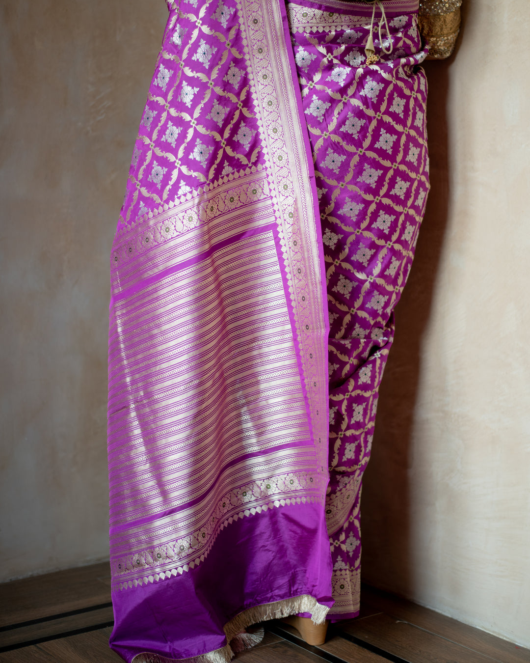 Anisha - Purple Silk Banarasi Saree