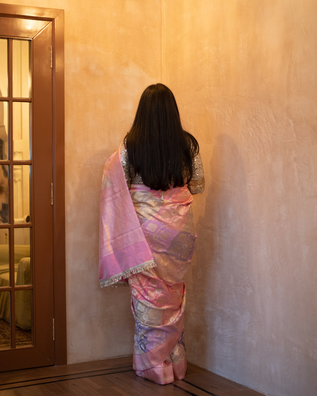 Shriya - Pastel Silk Tissue Rngkaat Banarasi Saree