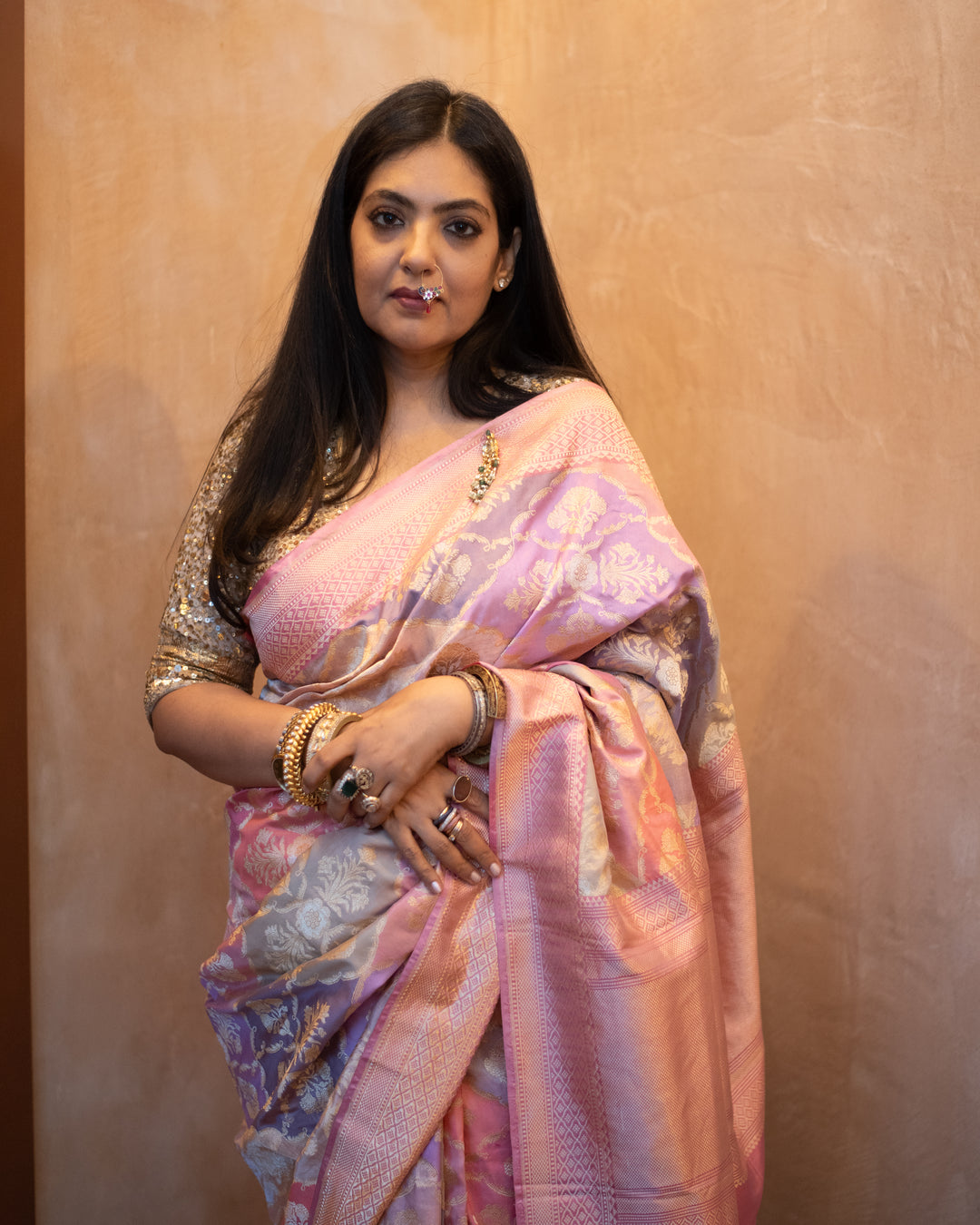 Shriya - Pastel Silk Tissue Rangkaat Banarasi Saree