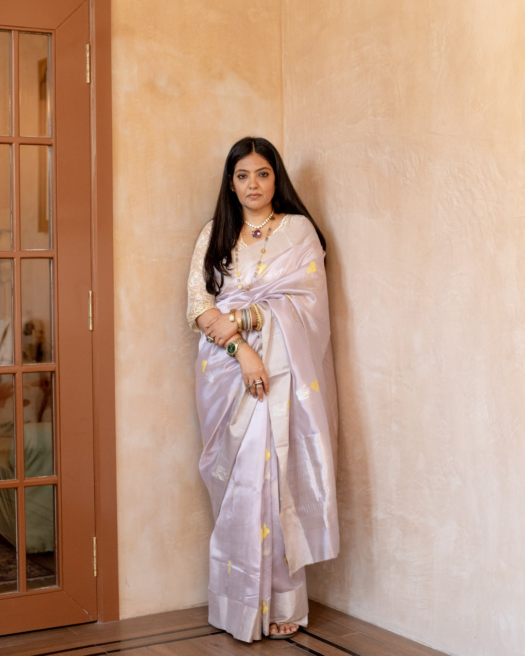Iraya - Lilac Silk Chanderi Saree