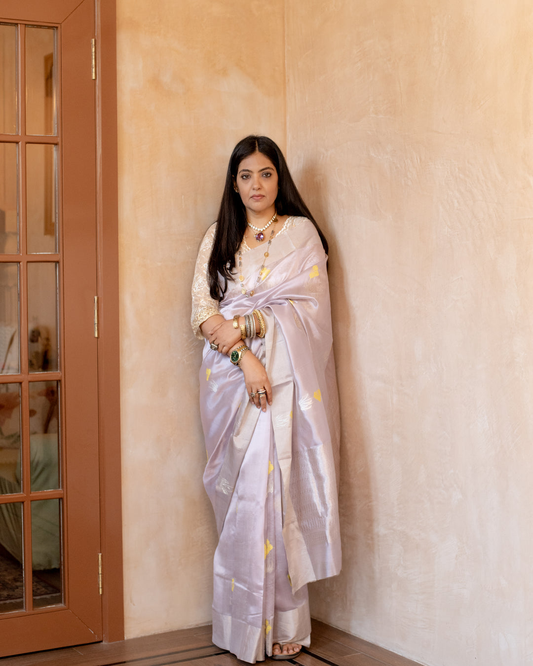 Iraya - Lilac Silk Chanderi Saree