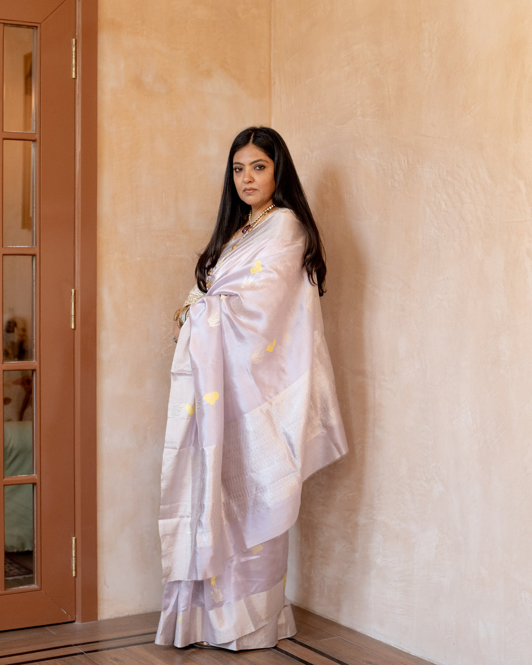 Iraya - Lilac Silk Chanderi Saree