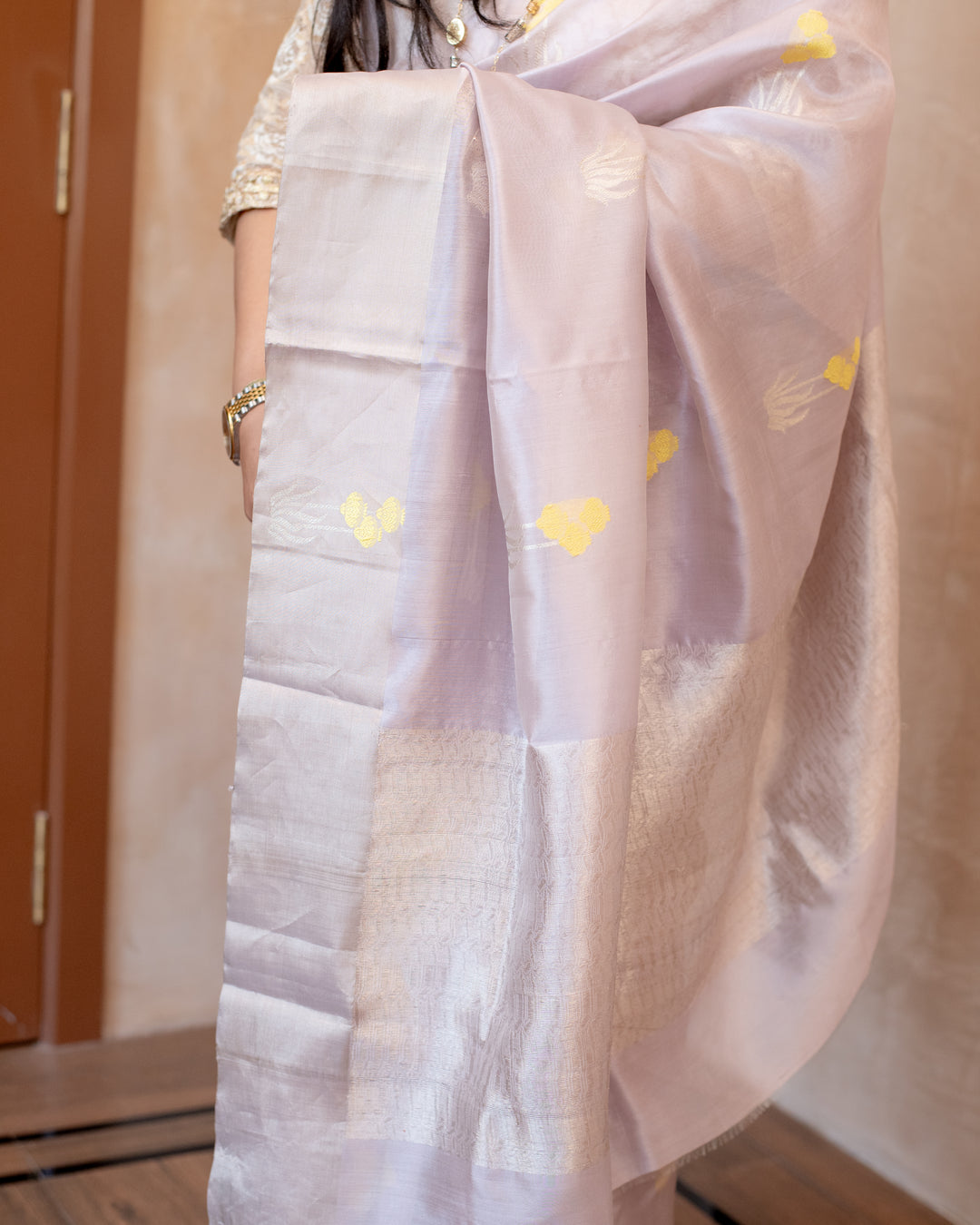 Iraya - Lilac Silk Chanderi Saree