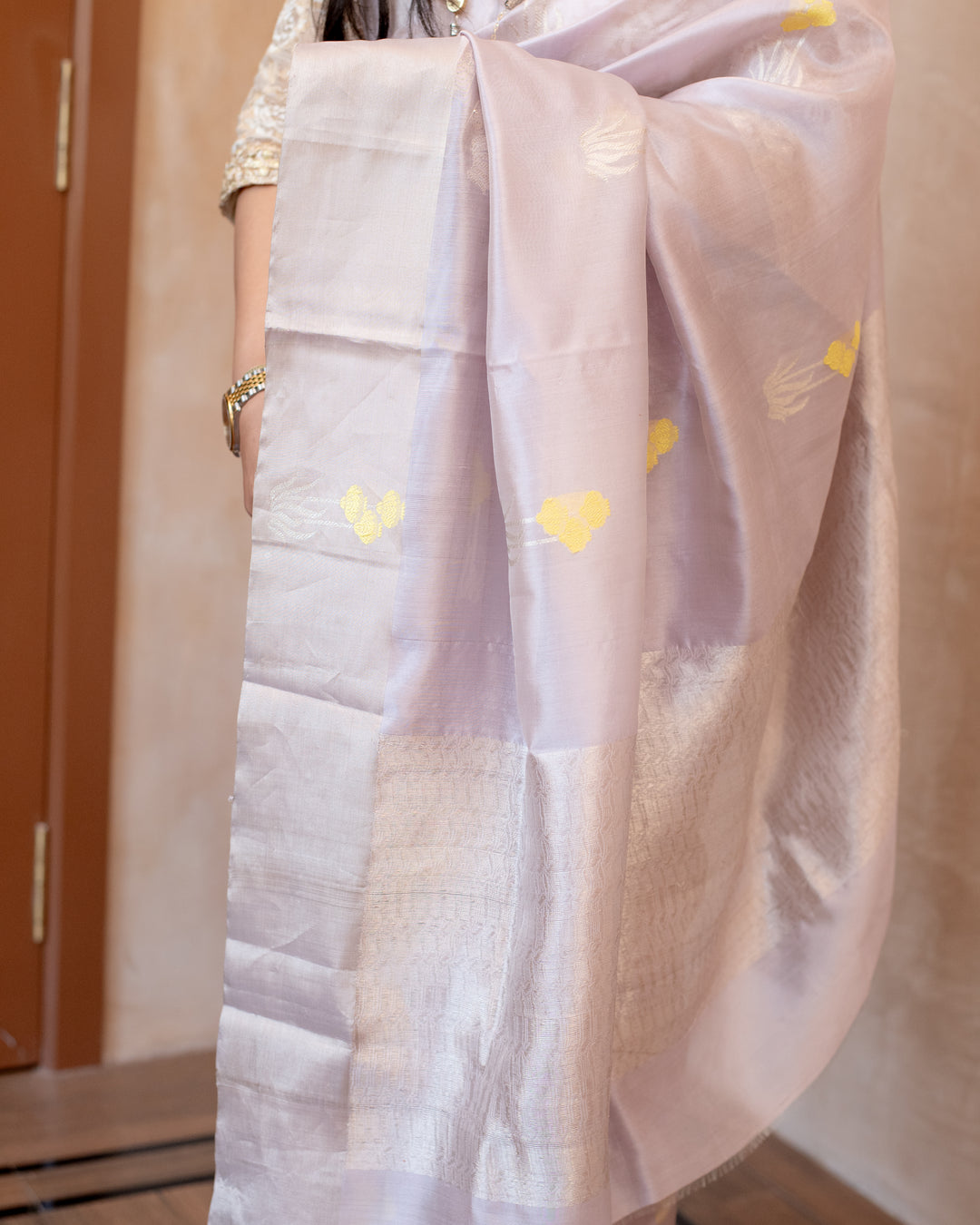 Iraya - Lilac Silk Chanderi Saree