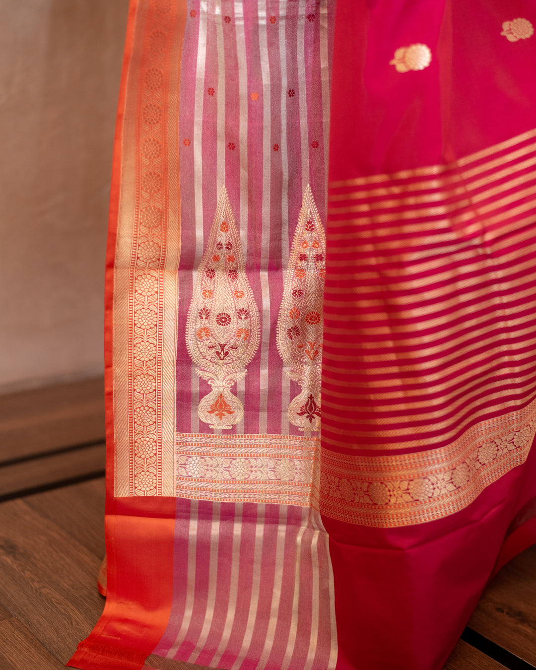 Shailaja - Pink Georgette Silk Banarasi Saree