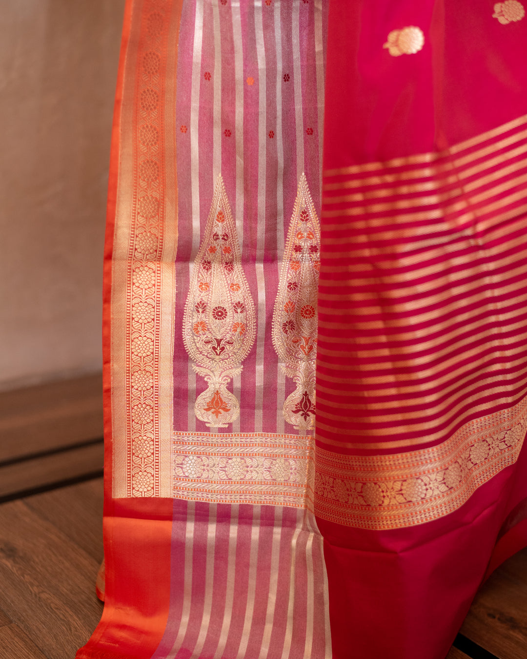 Shailaja - Pink Georgette Silk Banarasi Saree