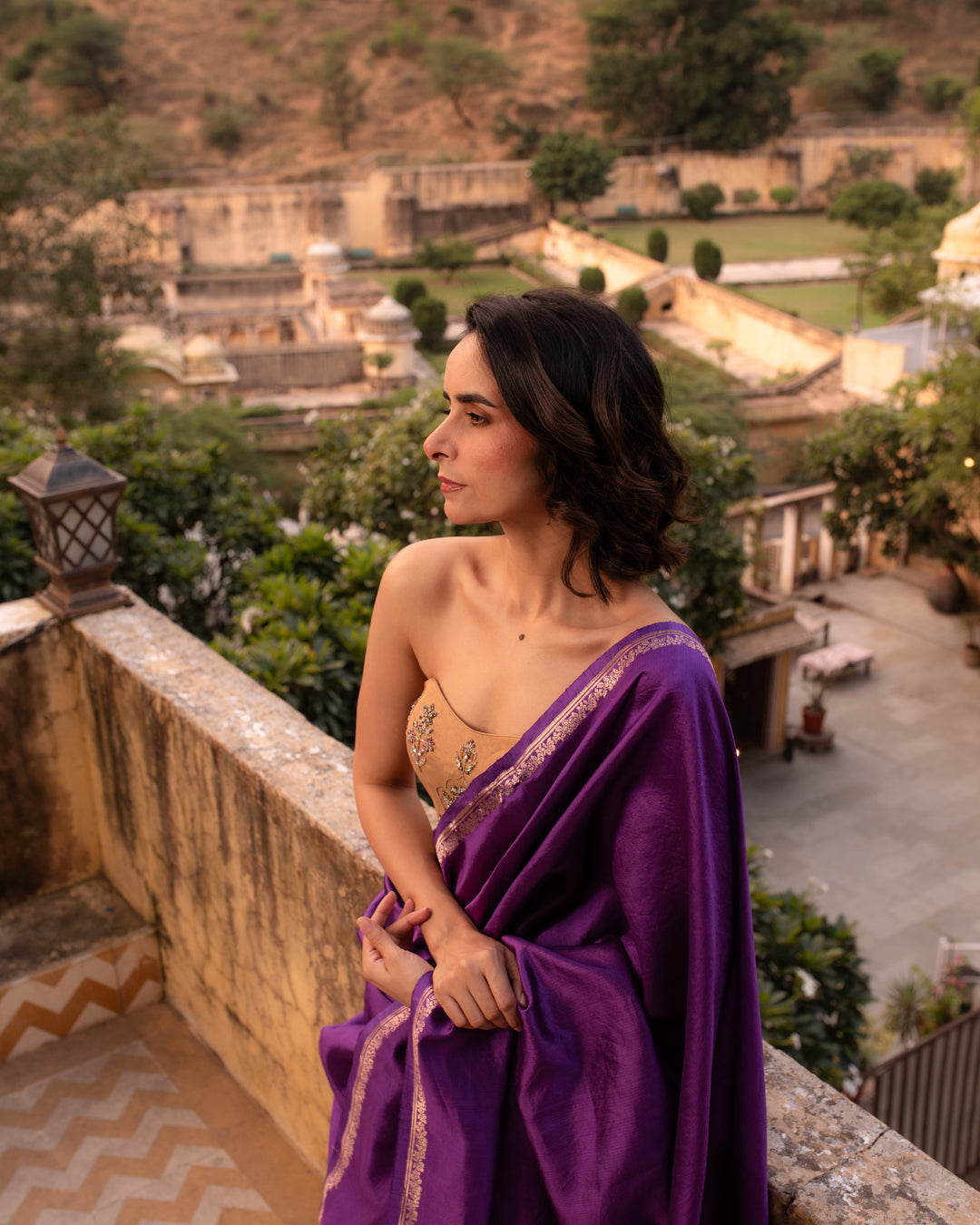 Jamuni- Purple Silk Banarasi Saree