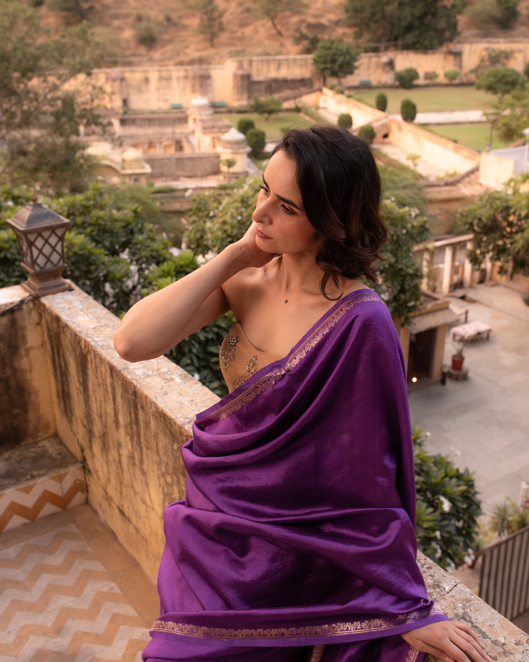 Jamuni- Purple Silk Banarasi Saree