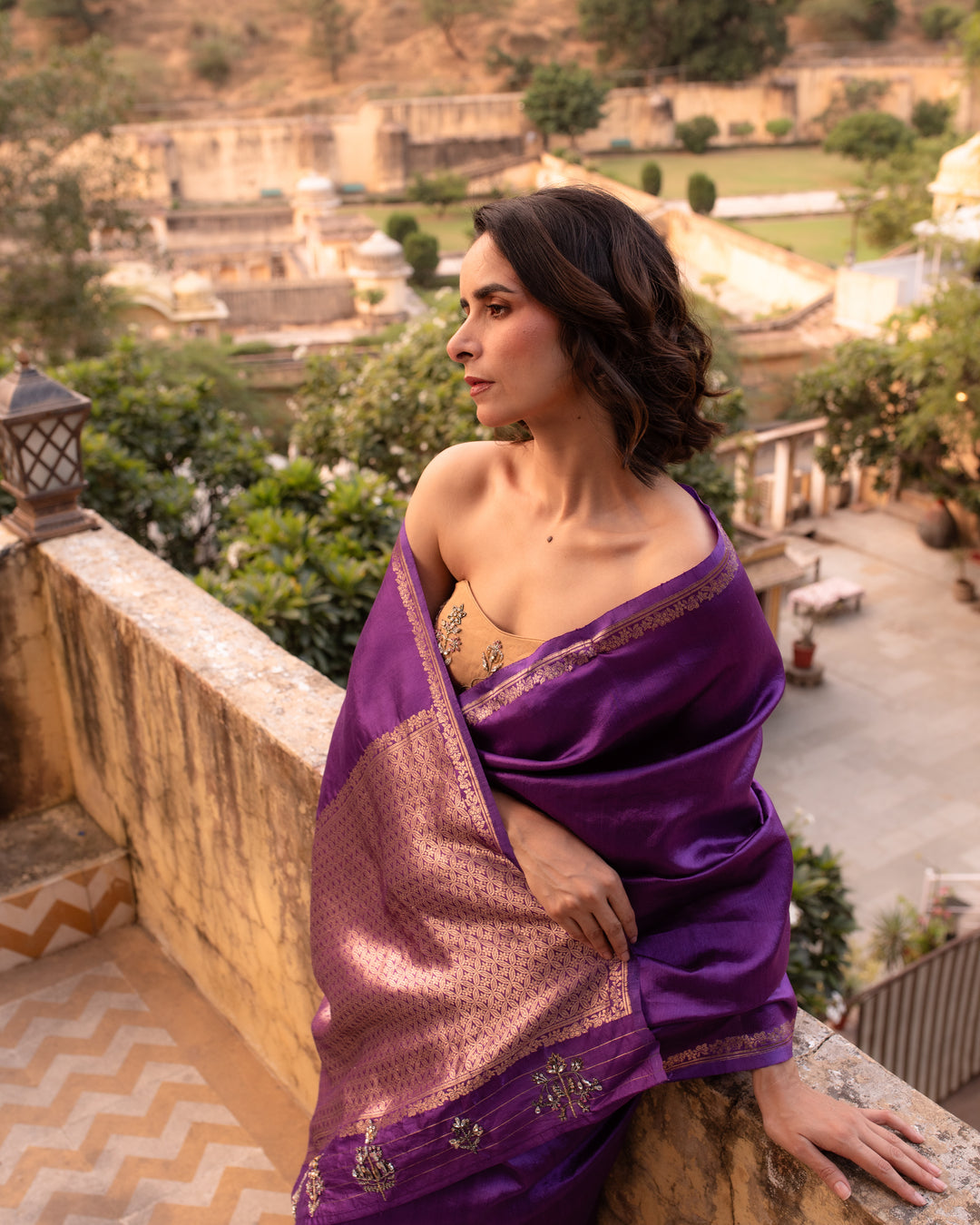 Jamuni- Purple Silk Banarasi Saree