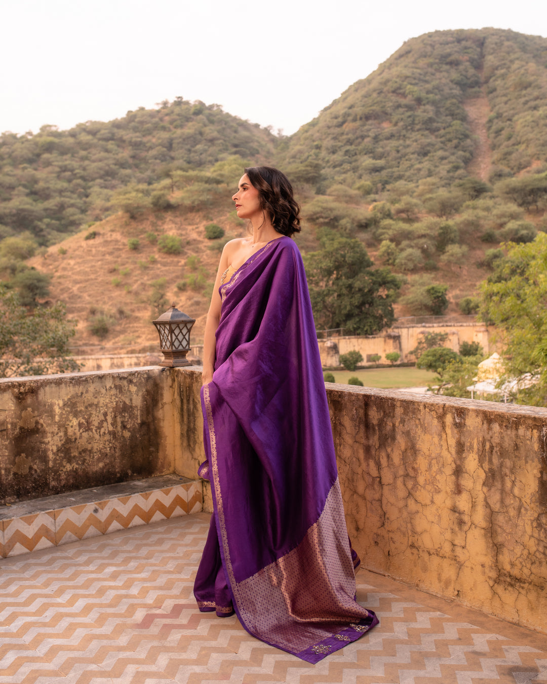 Jamuni- Purple Silk Banarasi Saree