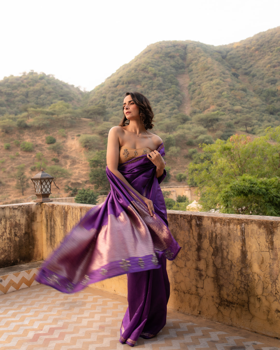 Jamuni- Purple Silk Banarasi Saree