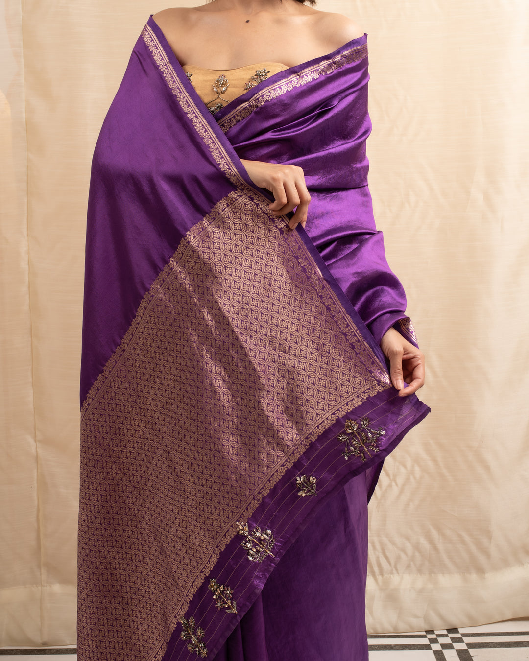 Jamuni- Purple Silk Banarasi Saree