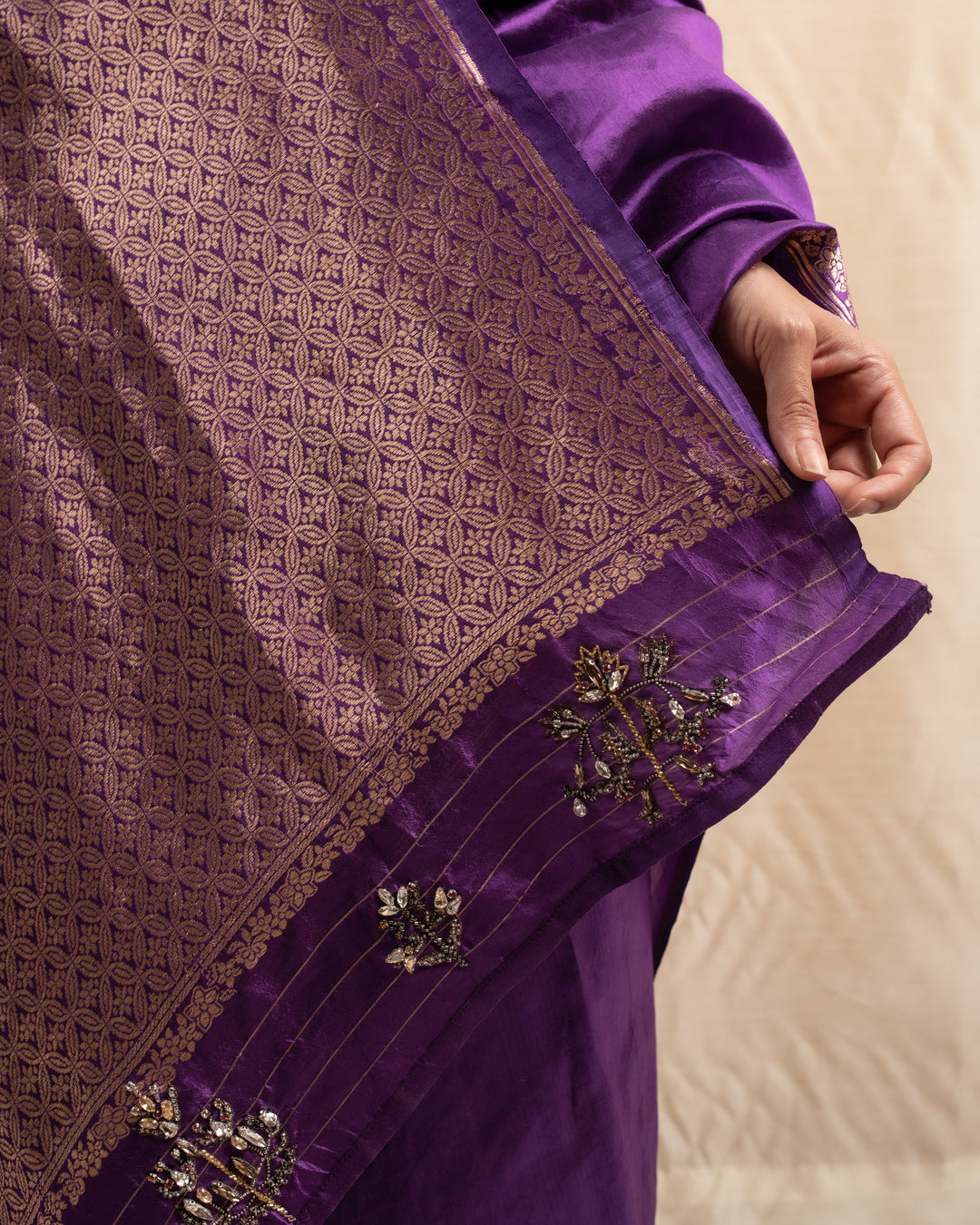 Jamuni- Purple Silk Banarasi Saree