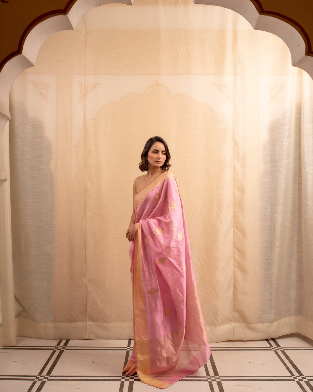 Sindhur - Pink Silk Chanderi Saree