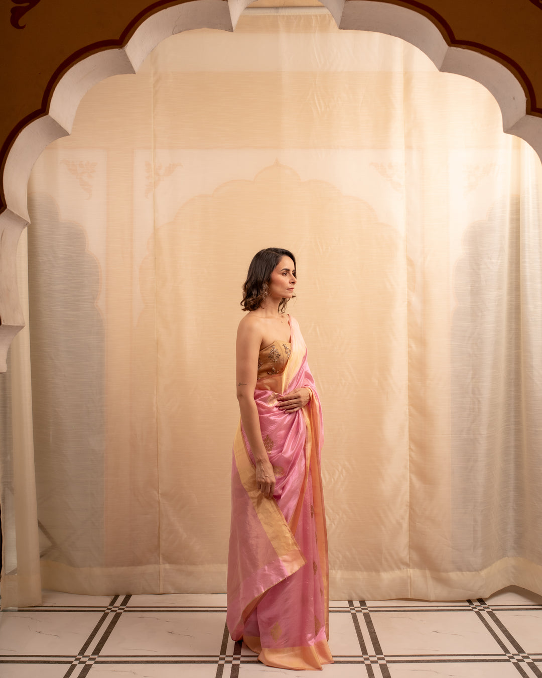 Sindhur - Pink Silk Chanderi Saree