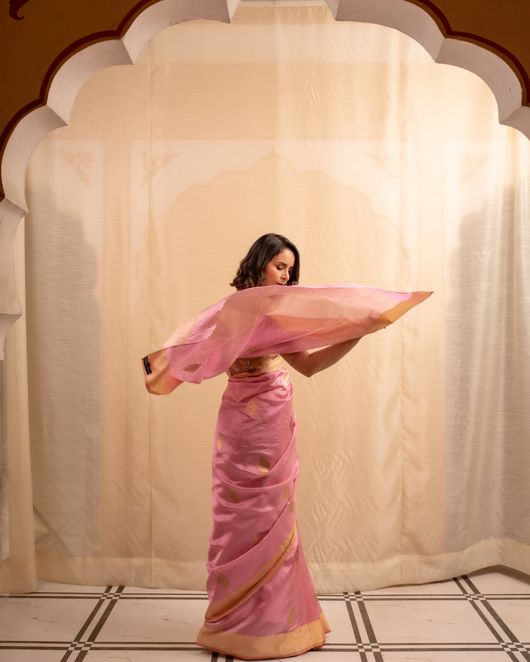 Sindhur - Pink Silk Chanderi Saree