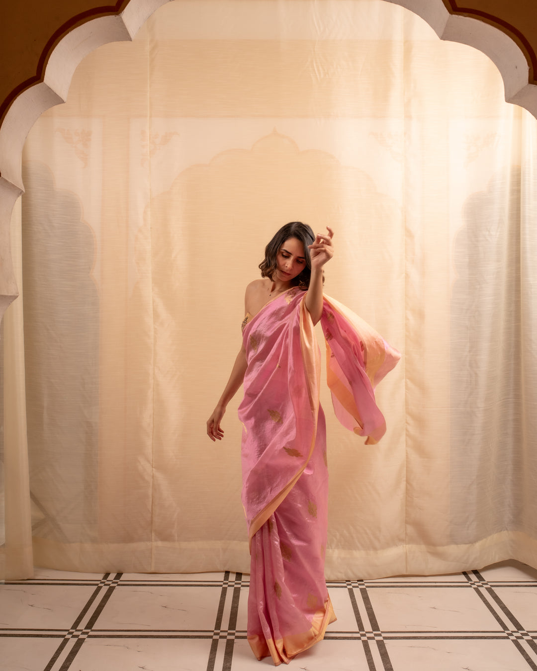 Sindhur - Pink Silk Chanderi Saree