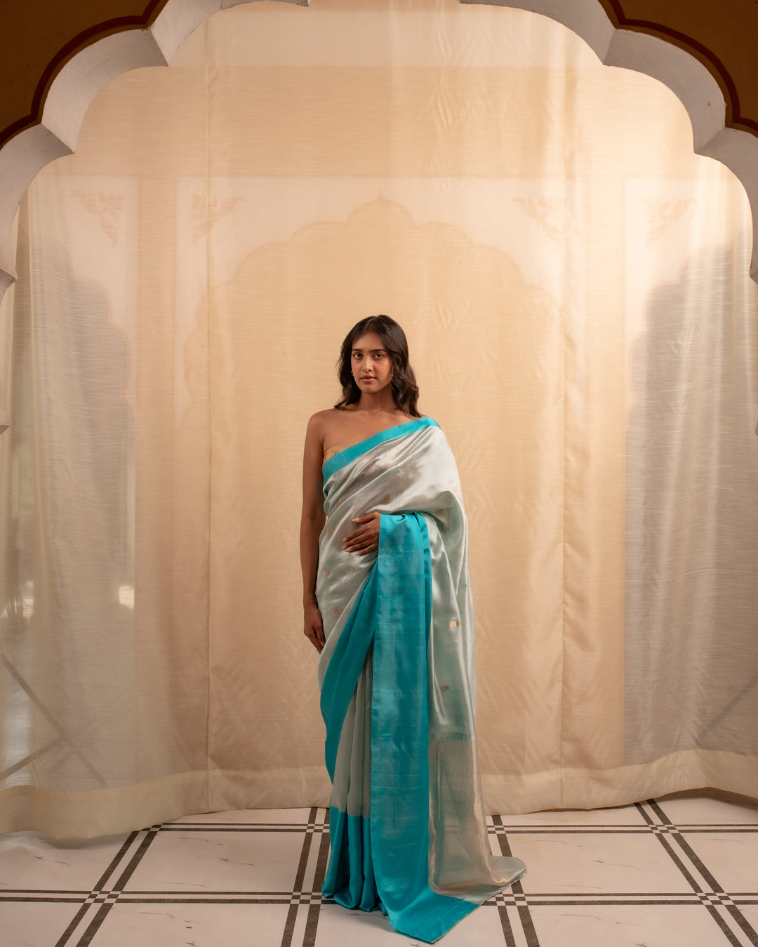 Mohi- Blue Silk Chanderi Saree